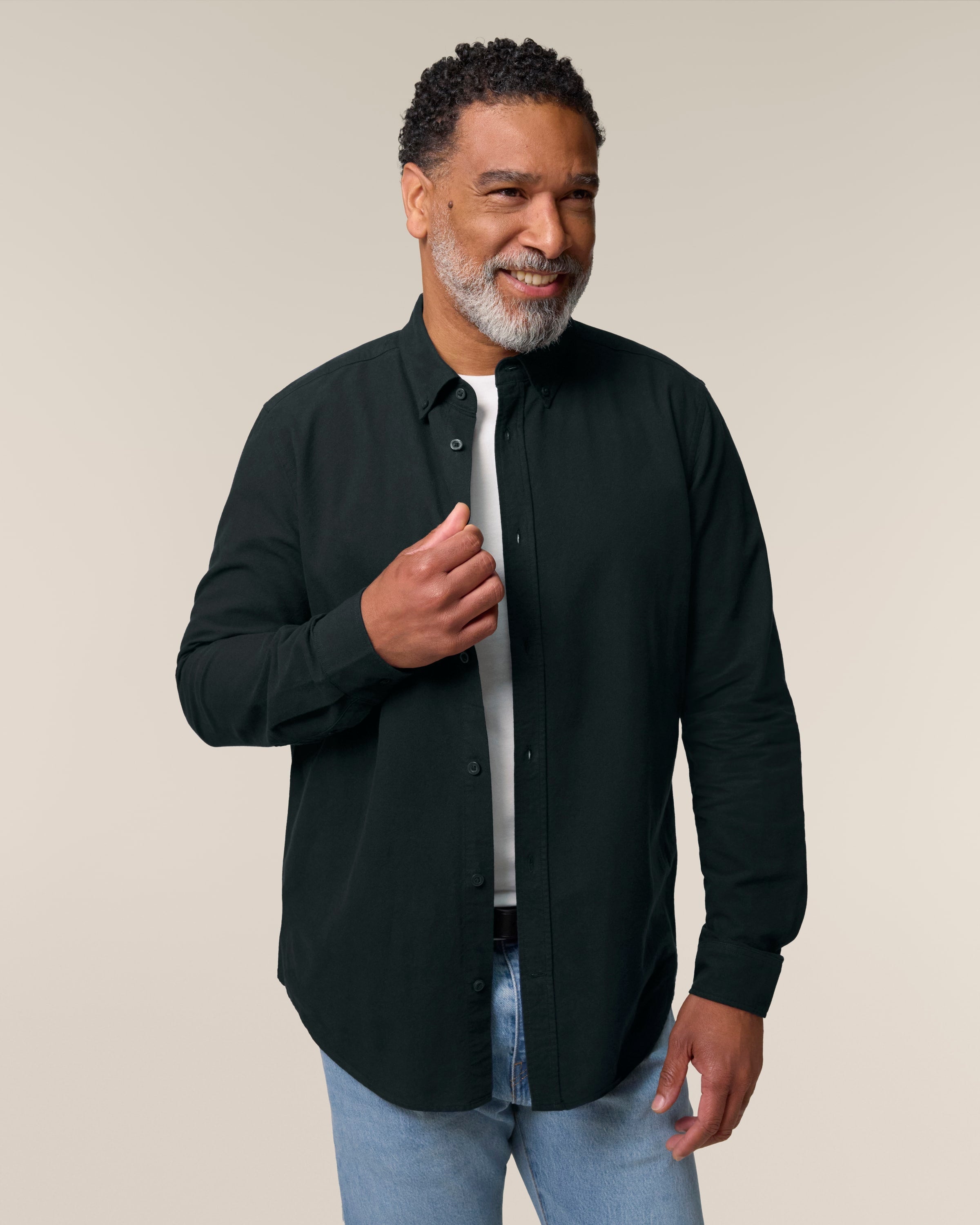 Organic Cotton Oxford Long Sleeve Shirt: Mens -
