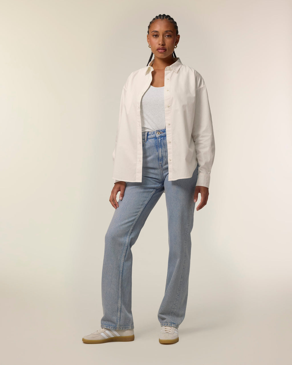 Organic Poplin Long Sleeve Shirt: Womens -