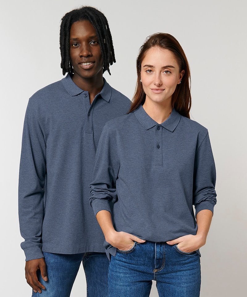 Organic Colours Long Sleeve Polo: Unisex - Clearance - High-Quality Clearance</p>
