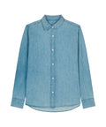 Organic Cotton Long Sleeve Denim Shirt: Womens XS Light Wash XS / Light Wash S / Light Wash M / Light Wash L / Light Wash XL / Light Wash 2XL / Light Wash XS / Mid Wash S / Mid Wash M / Mid Wash L / Mid Wash XL / Mid Wash 2XL / Mid Wash