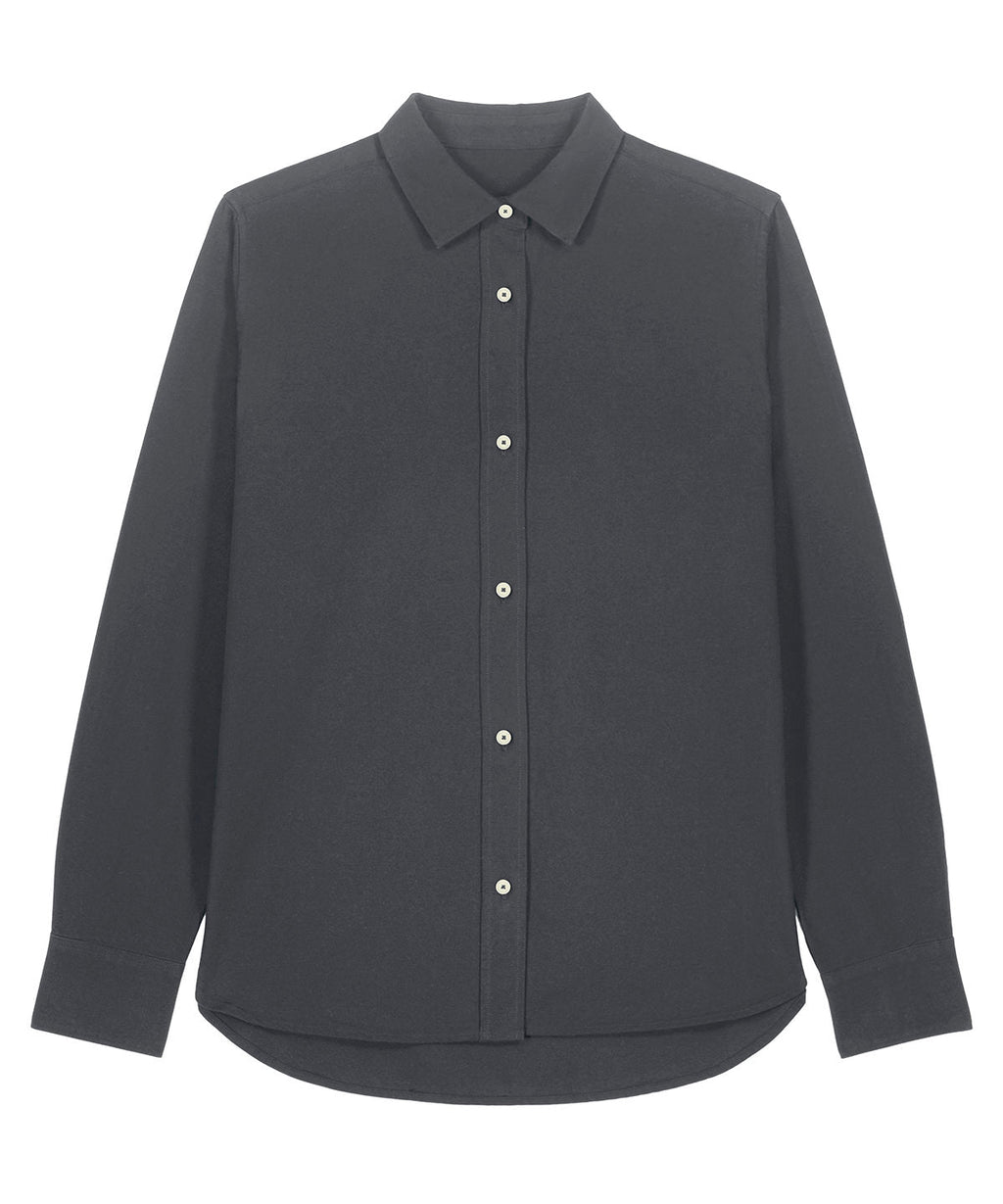 Organic Cotton Oxford Long Sleeve Shirt: Womens -