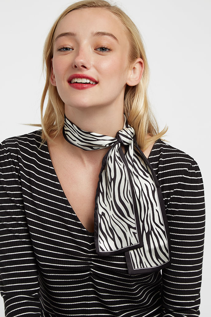 Louche Santana Animal Print Scarf scarves One Size Black/White One Size / Black/White