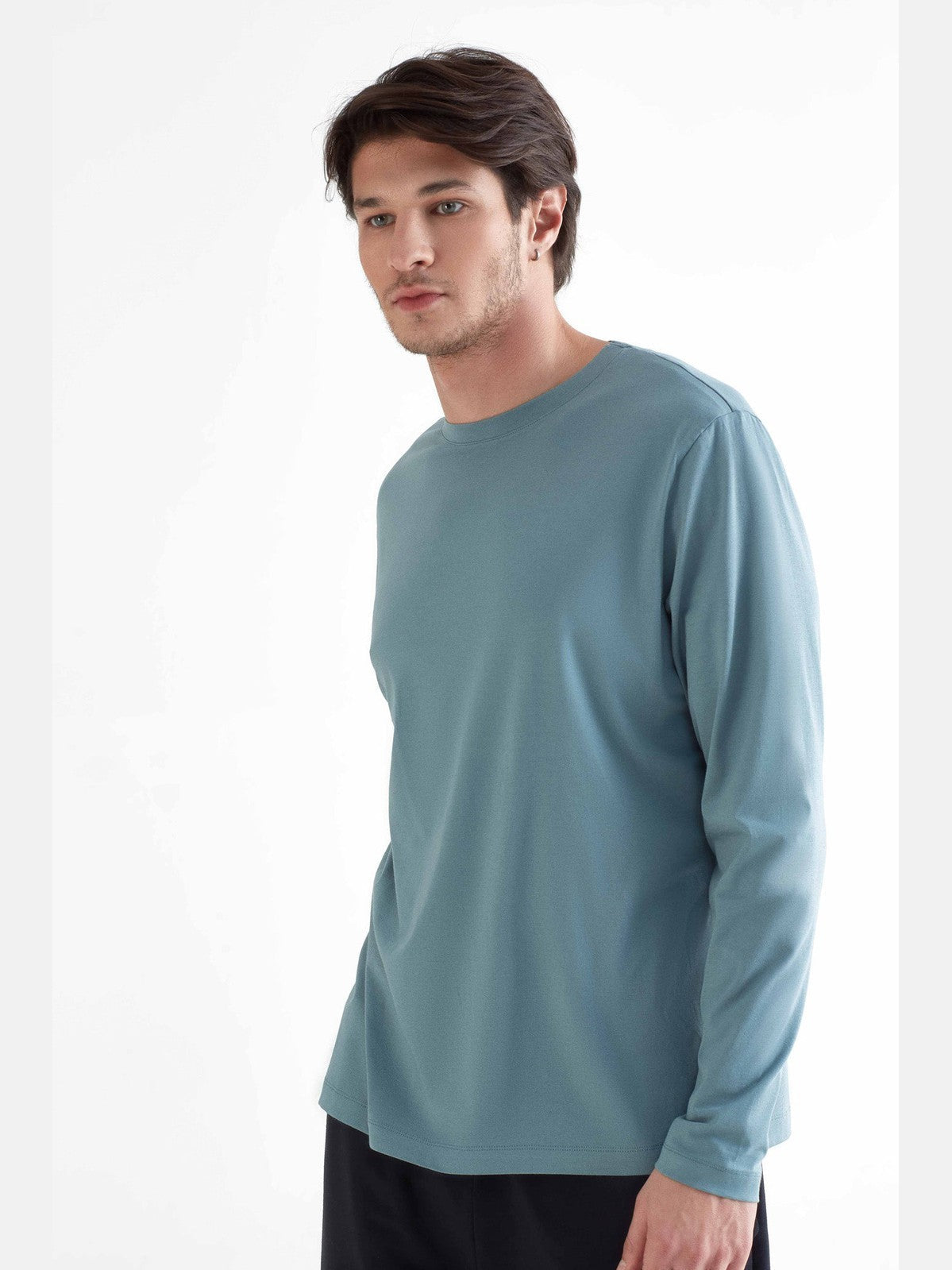 Organic Cotton & Modal Long Sleeve T-shirt: Mens S Black S / Black M / Black L / Black XL / Black XXL / Black S / Light Grey M / Light Grey XL / Light Grey XXL / Light Grey S / Navy M / Navy L / Navy XL / Navy XXL / Navy S / Olive M / Olive L / Olive XL / Olive XXL / Olive S / Petrol M / Petrol L / Petrol XL / Petrol XXL / Petrol S / White M / White L / White XL / White XXL / White