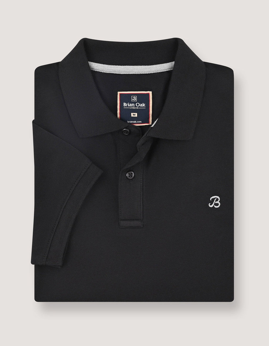 Plain Black Pique Polo