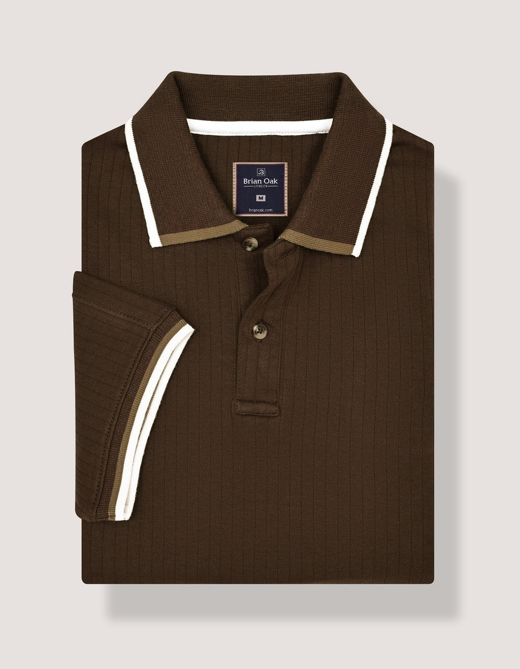 Brown Textured Designer Polo Shirt