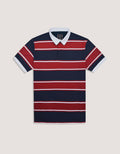 Navy and Red Striped Polo Shirt