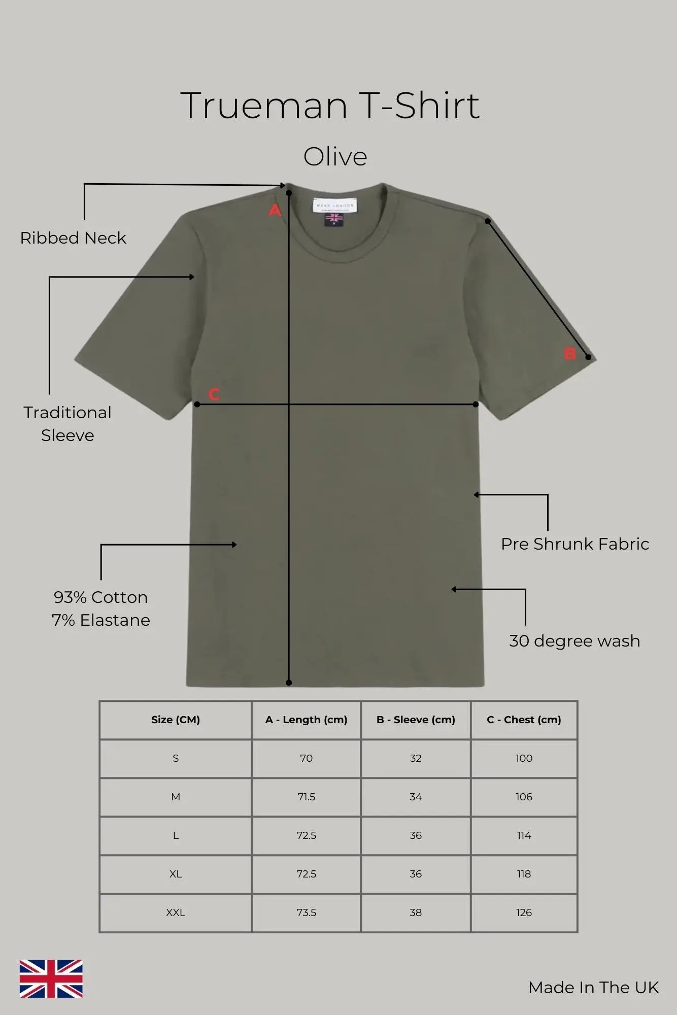 Trueman Regular Fit T-Shirt - Olive Jersey tops S S M L XL XXL