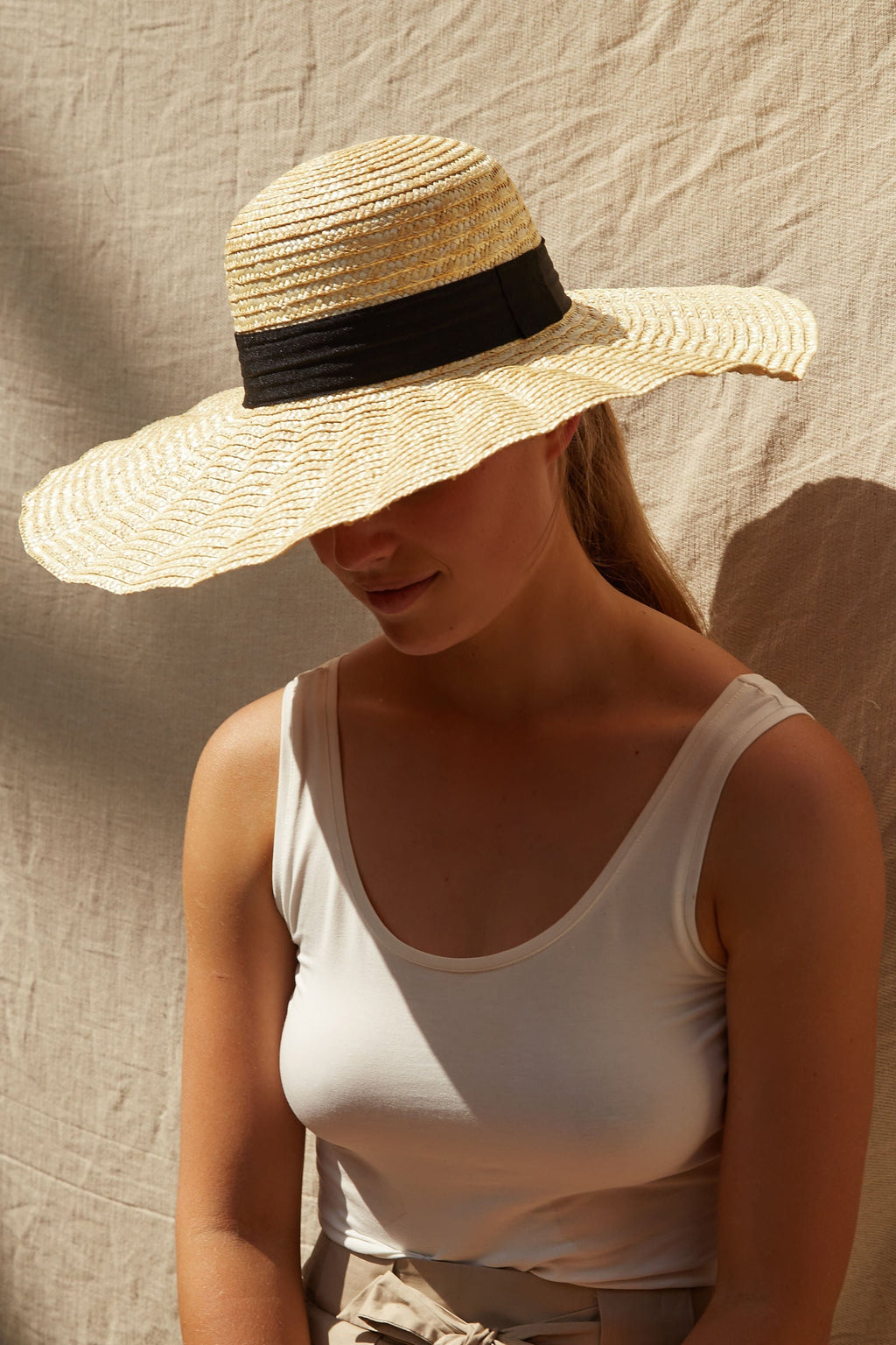 Louche Wave Wide Brimmed Straw Hat Straw Hat One Size One Size
