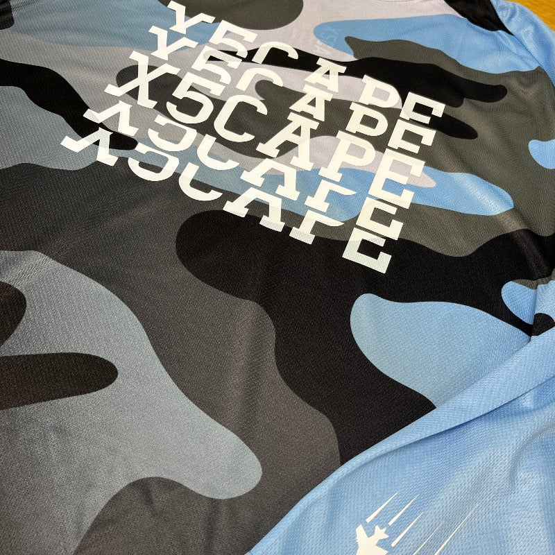 X5CAPE Airforce Blue Camo Fade Custom Longsleeve Jersey