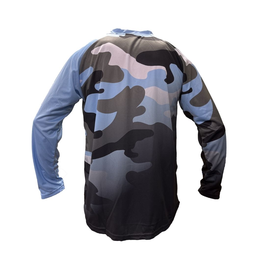 X5CAPE Airforce Blue Camo Fade Custom Longsleeve Jersey
