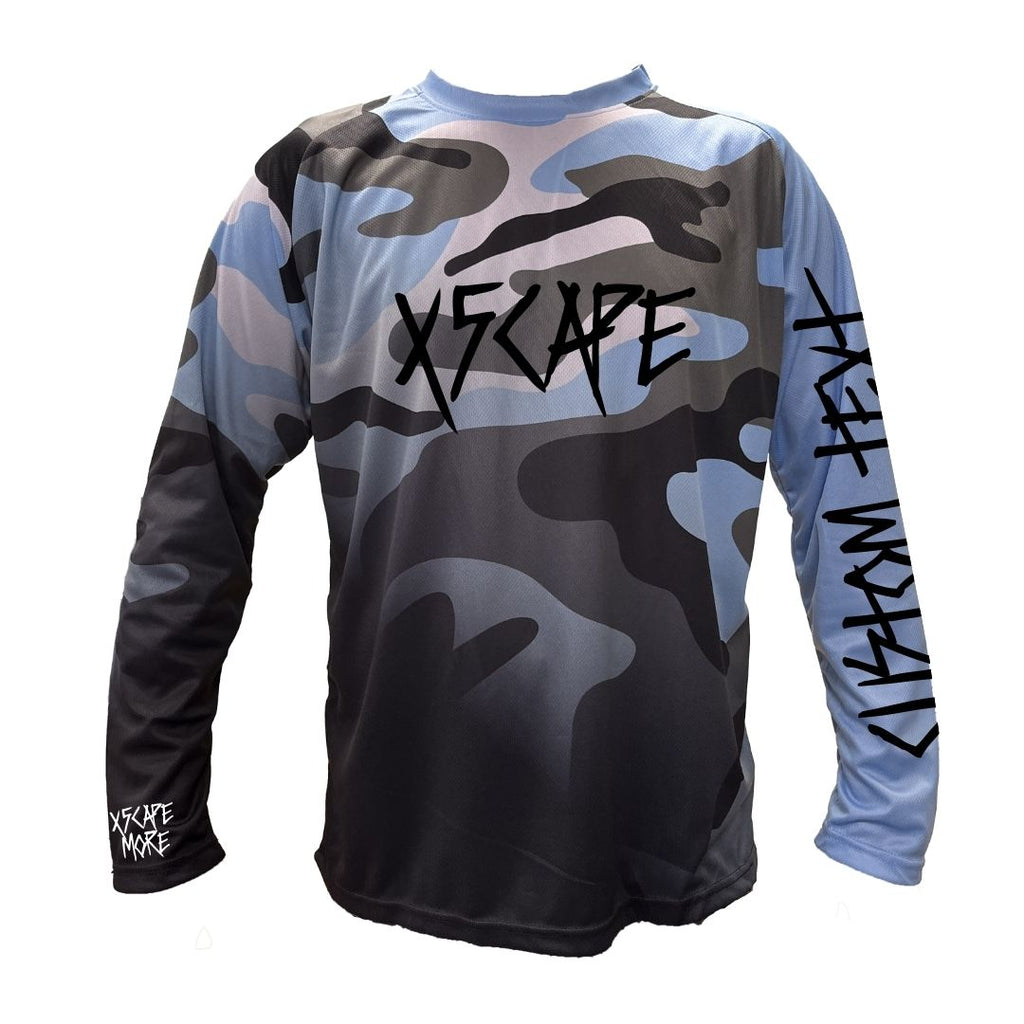 X5CAPE Airforce Blue Camo Fade Custom Longsleeve Jersey