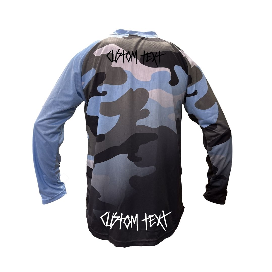 X5CAPE Airforce Blue Camo Fade Custom Longsleeve Jersey