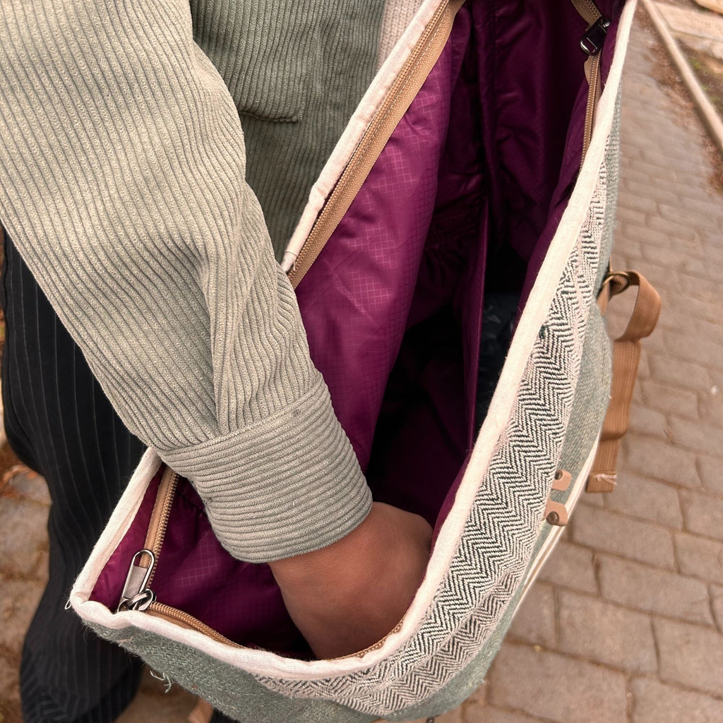 Hemp Trekking Rolling Backpack - Sage Hemp Bags Default Title Default Title