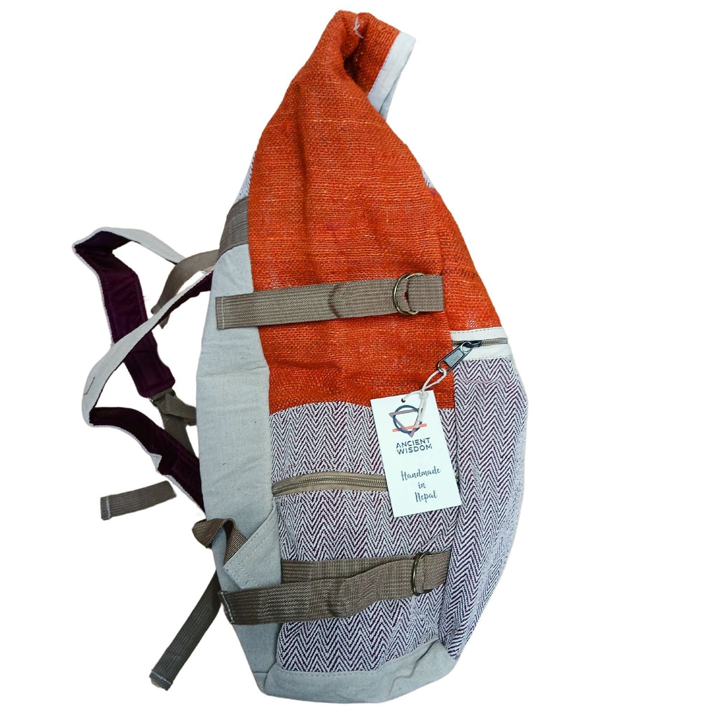Hemp Trekking Rolling Backpack - Sunset Orange Hemp Bags Default Title Default Title