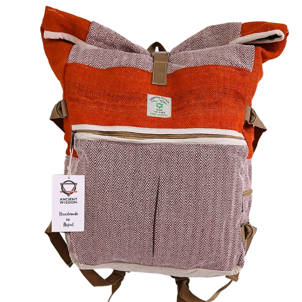 Hemp Trekking Rolling Backpack - Sunset Orange Hemp Bags Default Title Default Title