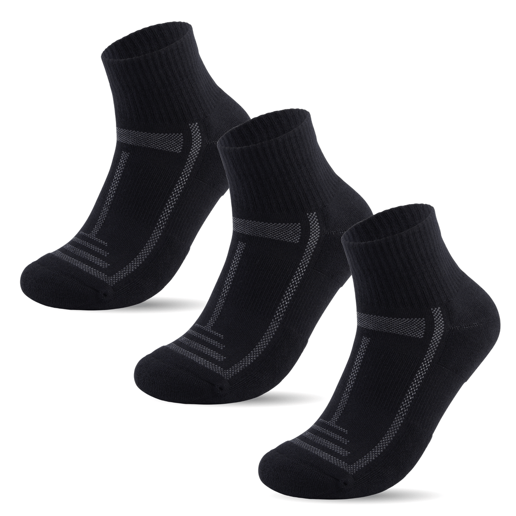 Bamboo Cushioned Quarter Socks Apparel 3 4-8 3 / 4-8 / Black 3 / 4-8 / White 3 / 4-8 / Grey 3 / 4-8 / Black/Grey/White 3 / 7-11 / Black 3 / 7-11 / White 3 / 7-11 / Grey 3 / 7-11 / Black/Grey/White