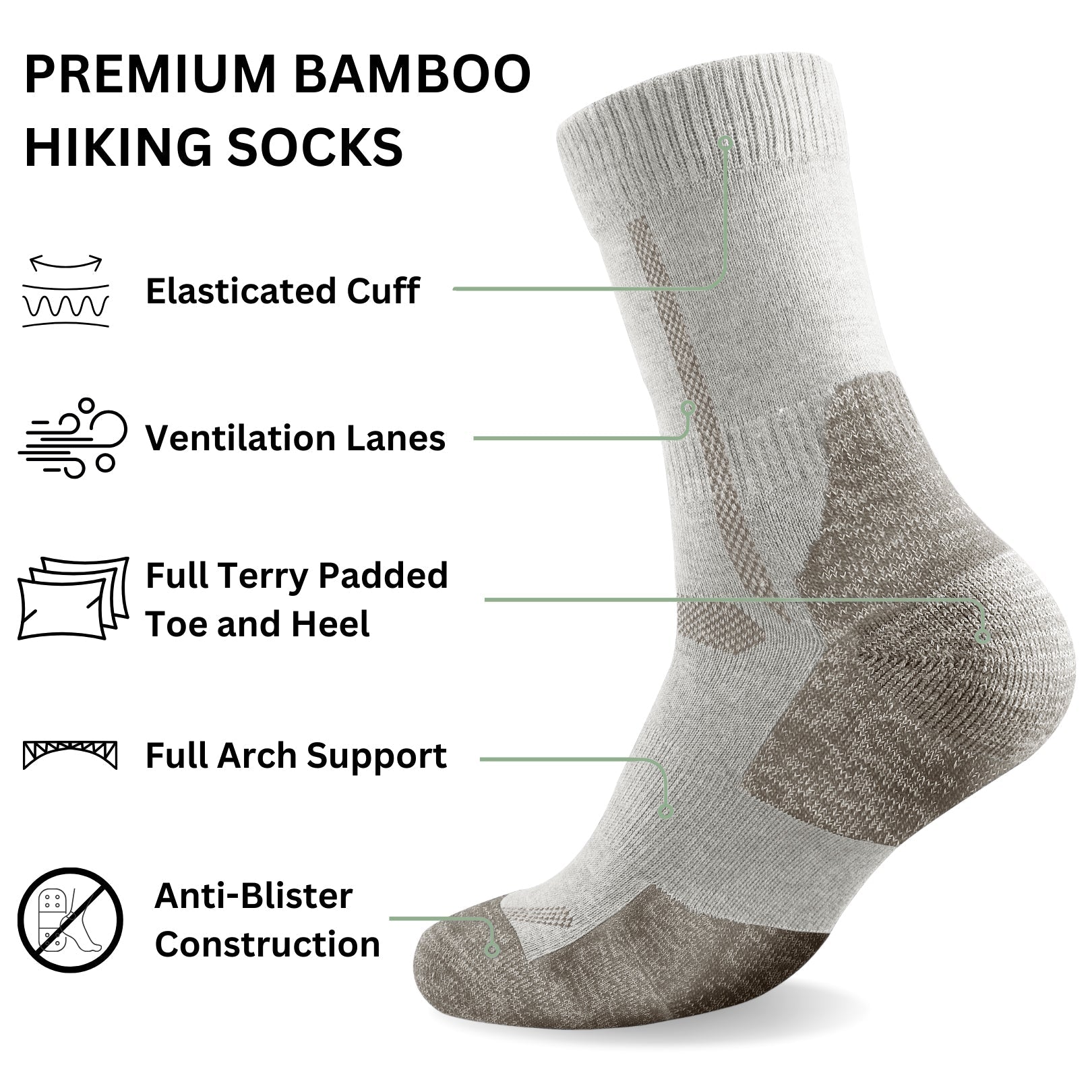 Bamboo Hiking Socks Apparel 3 UK 4-8 | US 6-10 3 / UK 4-8 | US 6-10 / Desert 3 / UK 4-8 | US 6-10 / Slate 3 / UK 4-8 | US 6-10 / Charcoal 3 / UK 4-8 | US 6-10 / River 3 / UK 4-8 | US 6-10 / Lavender 3 / UK 7-12 | US 8-13 / Desert 3 / UK 7-12 | US 8-13 / Slate 3 / UK 7-12 | US 8-13 / Charcoal 3 / UK 7-12 | US 8-13 / River 3 / UK 7-12 | US 8-13 / Forest