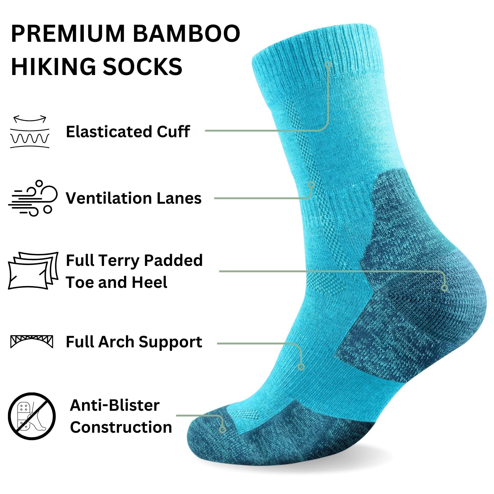Bamboo Hiking Socks Apparel 3 UK 4-8 | US 6-10 3 / UK 4-8 | US 6-10 / Desert 3 / UK 4-8 | US 6-10 / Slate 3 / UK 4-8 | US 6-10 / Charcoal 3 / UK 4-8 | US 6-10 / River 3 / UK 4-8 | US 6-10 / Lavender 3 / UK 7-12 | US 8-13 / Desert 3 / UK 7-12 | US 8-13 / Slate 3 / UK 7-12 | US 8-13 / Charcoal 3 / UK 7-12 | US 8-13 / River 3 / UK 7-12 | US 8-13 / Forest
