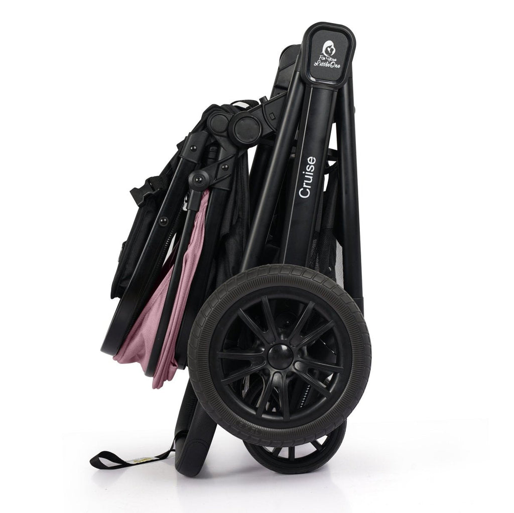 For Your Little One Cruise 3 In 1 Travel System With i-Size Car Seat - Blush Rose (Free Cupholder And Seat Liner Included!)