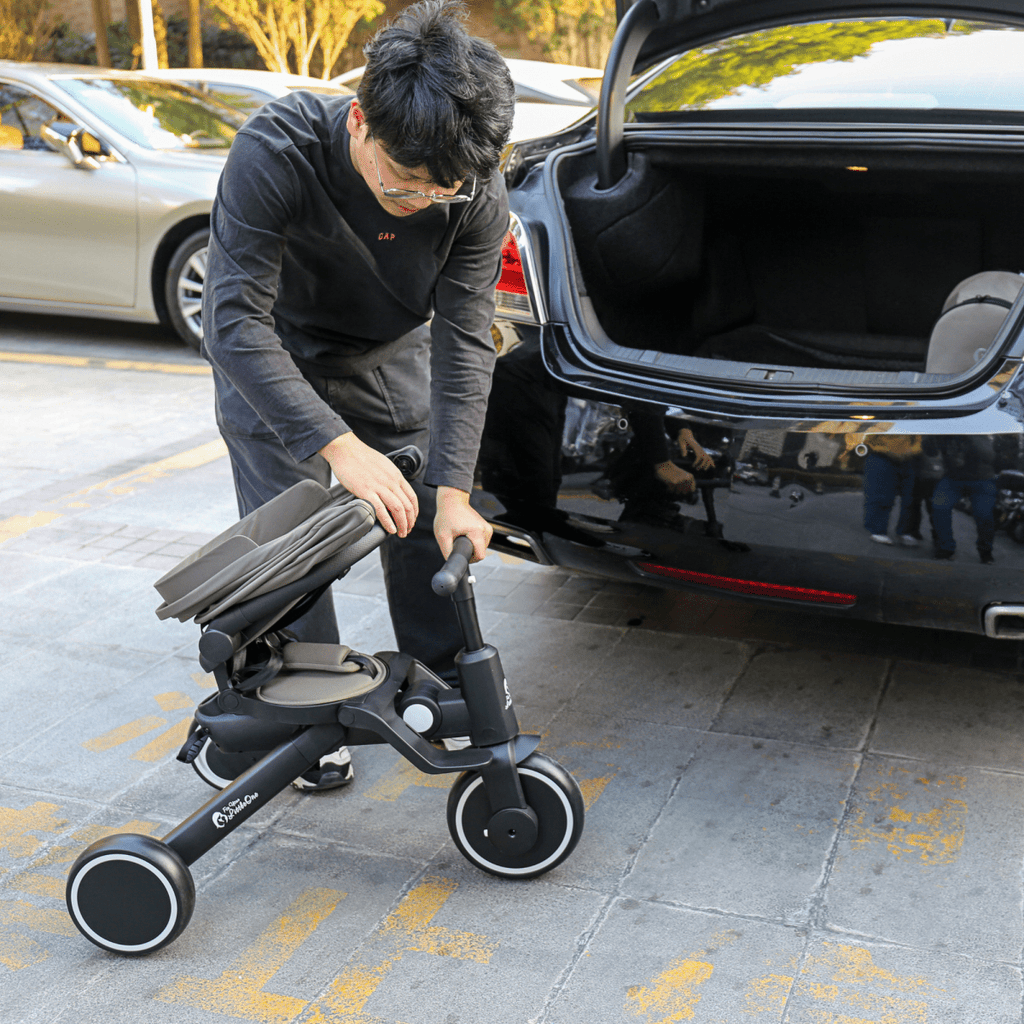 Foryourlittleone Xplor Ultimate 6 in 1 Foldable Trike - Jet Black (10m-4y)