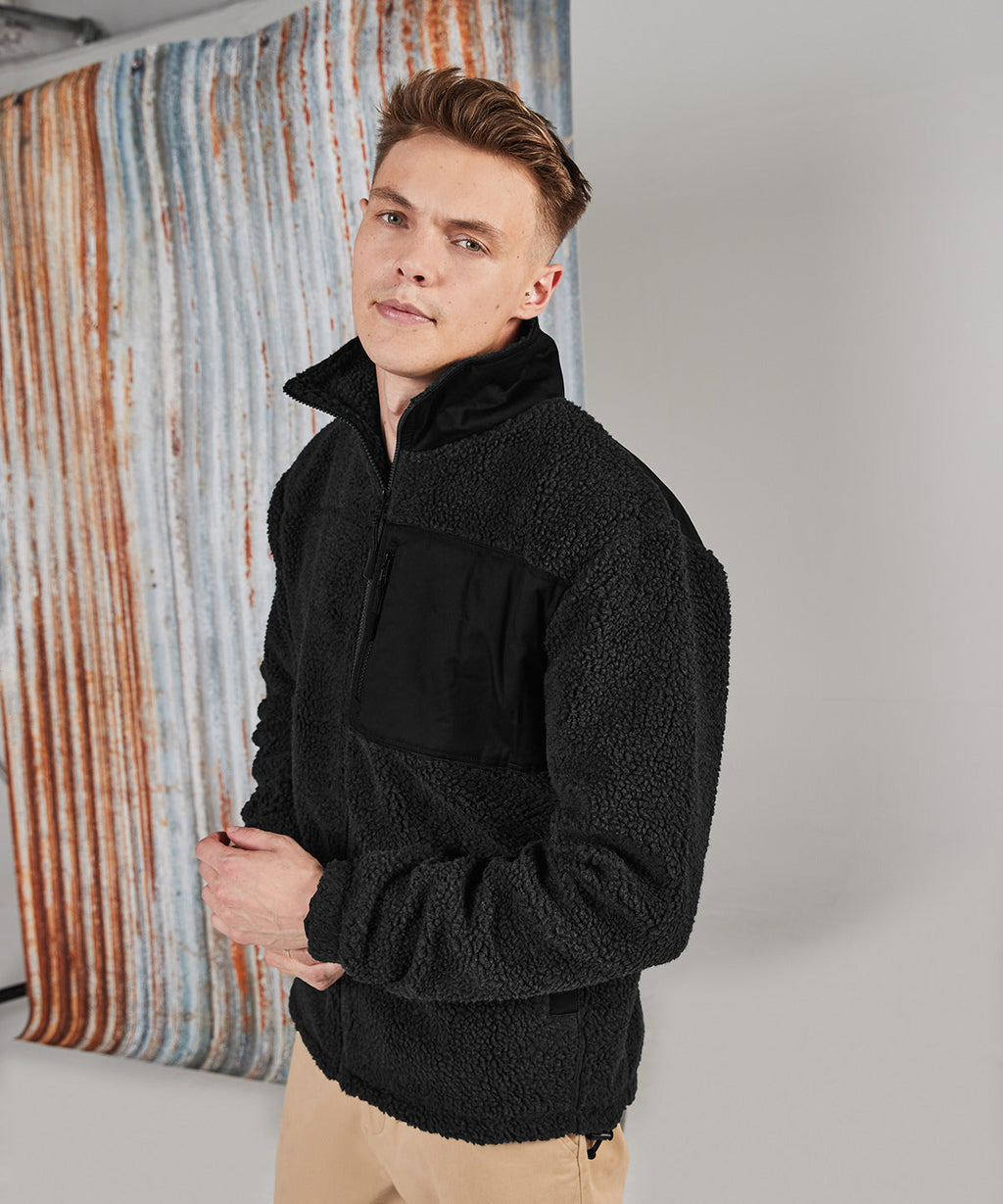 Recycled Polyester Sherpa Fleece XS Black XS / Black XS / Navy S / Black S / Navy M / Black M / Navy L / Navy L / Black XL / Black XL / Navy 2XL / Navy 2XL / Black