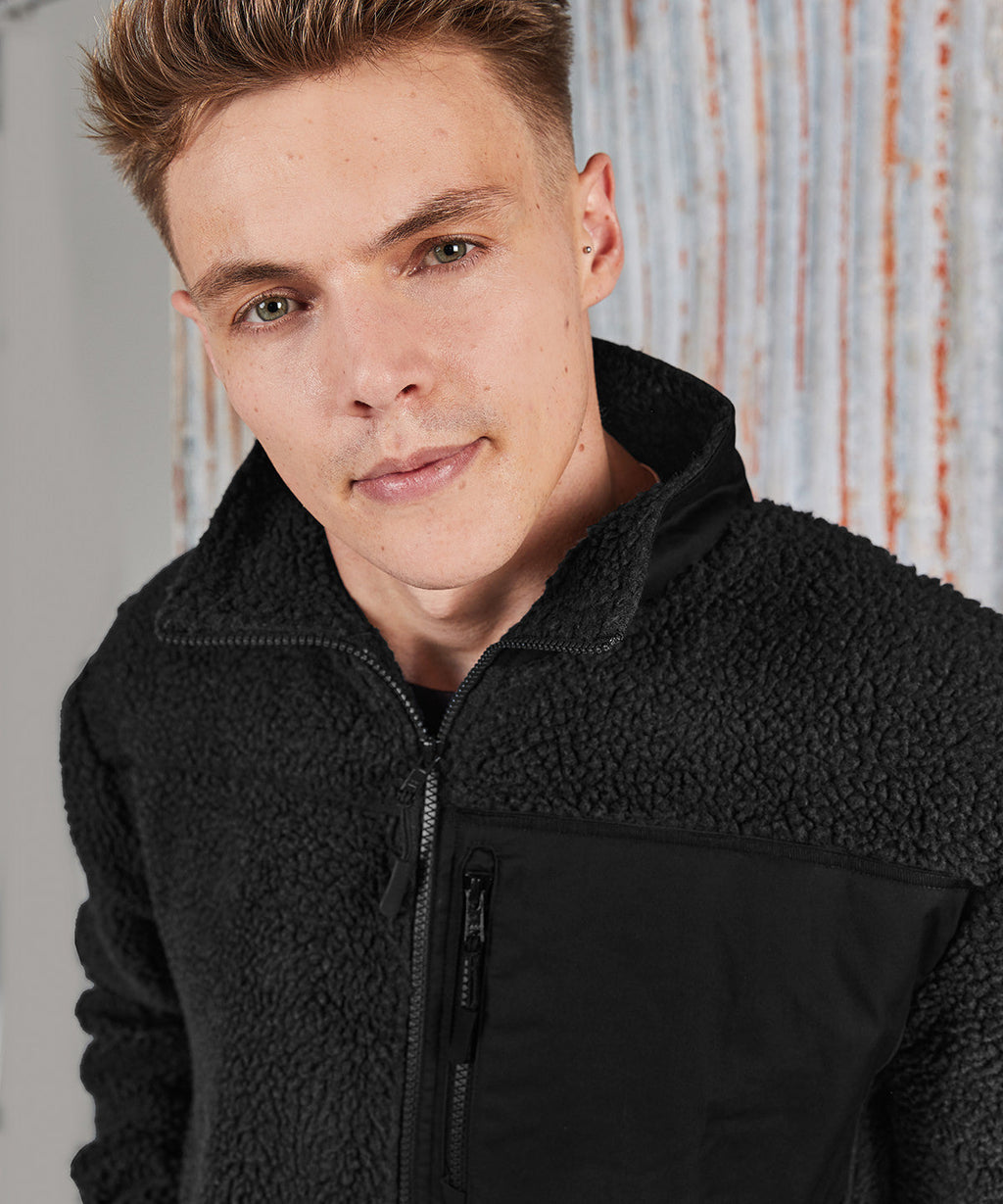 Recycled Polyester Sherpa Fleece XS Black XS / Black XS / Navy S / Black S / Navy M / Black M / Navy L / Navy L / Black XL / Black XL / Navy 2XL / Navy 2XL / Black