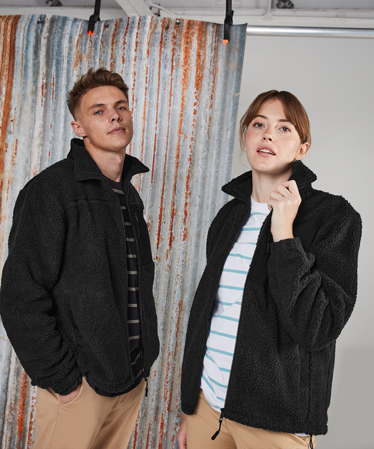 Recycled Polyester Sherpa Fleece XS Black XS / Black XS / Navy S / Black S / Navy M / Black M / Navy L / Navy L / Black XL / Black XL / Navy 2XL / Navy 2XL / Black