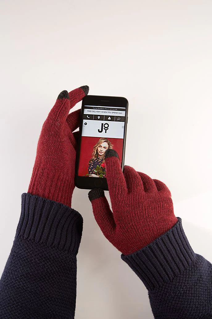 Hahn Burgundy Touch Screen Knitted Gloves Gloves Default Title Default Title