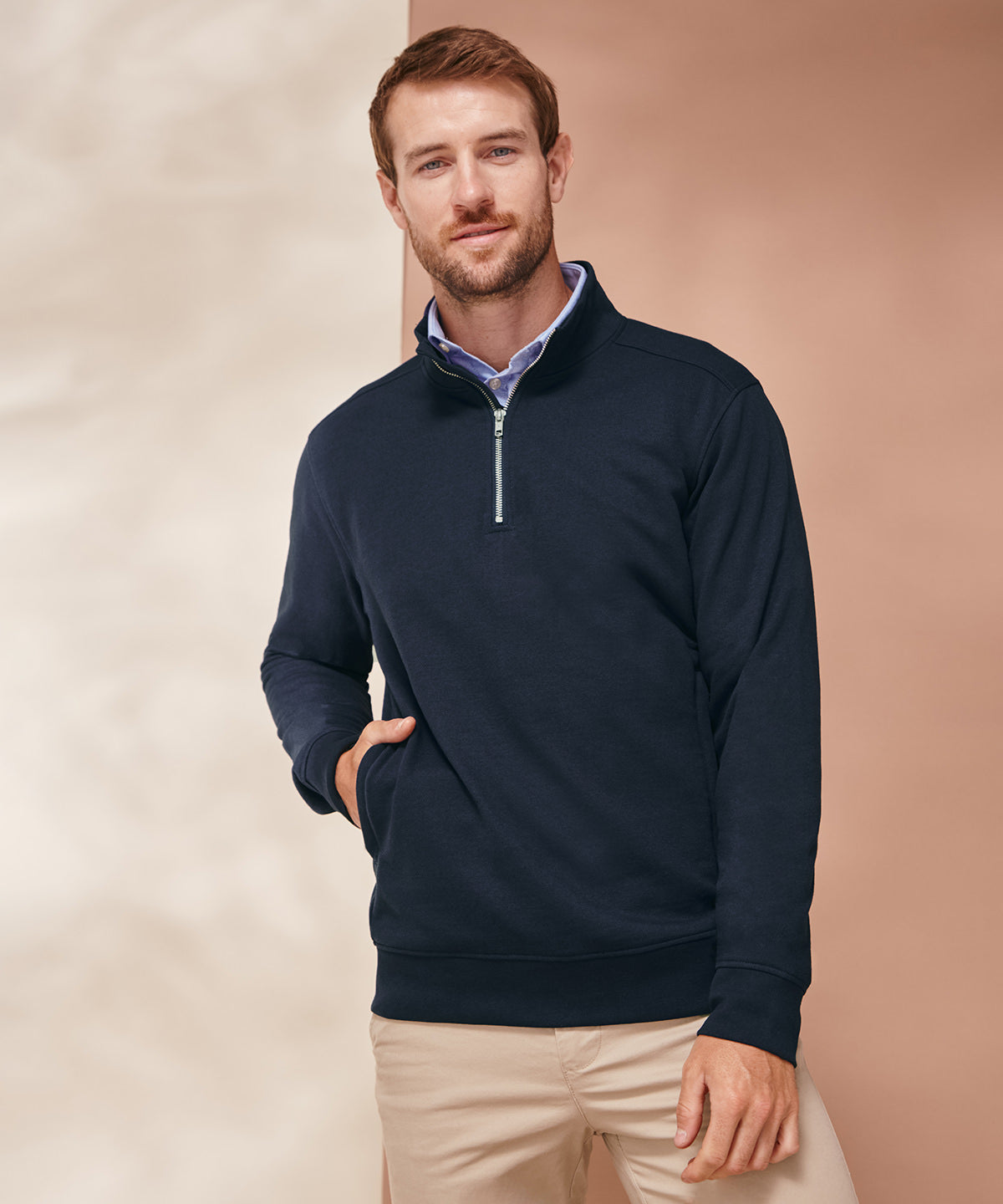 Regenerated Cotton & rPET 1/4 Zip Sweatshirt - - High-Quality </p>