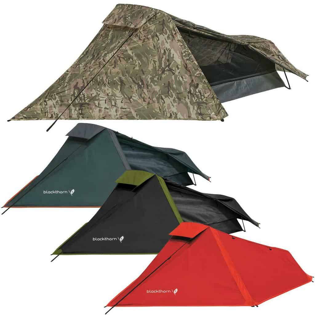 Highlander Blackthorn 1 Lightweight Solo Backpacking Tent (Various colours) Hunter Green Hunter Green Red
