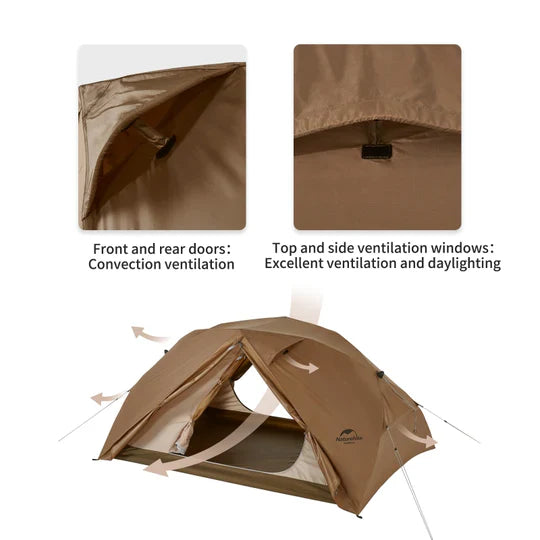 Naturehike Canyon 2 Pop Up 2 Man Tent Brown Brown Green