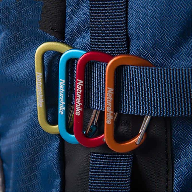 Naturehike D Shape Camping Carabiner 4cm x2 (Various Colours) Black Black Blue Red