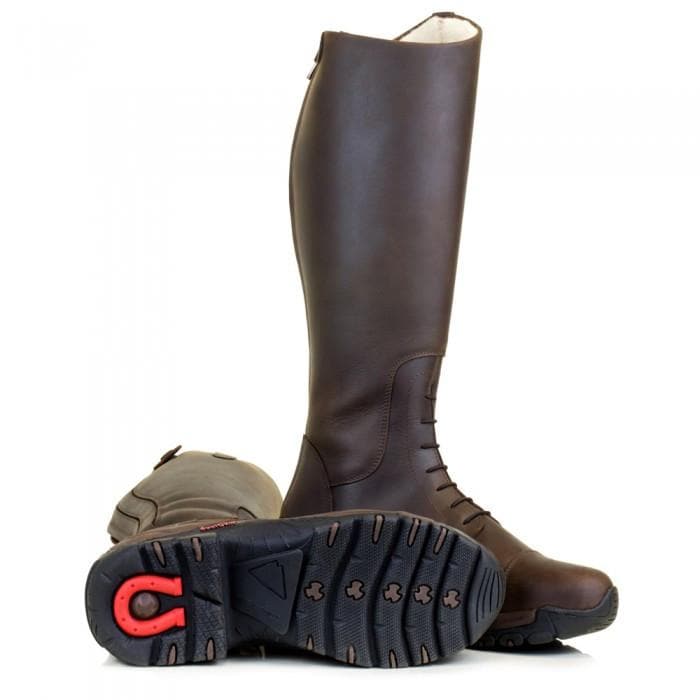 Nebraska Wool-lined Long Riding Boots  - Brown