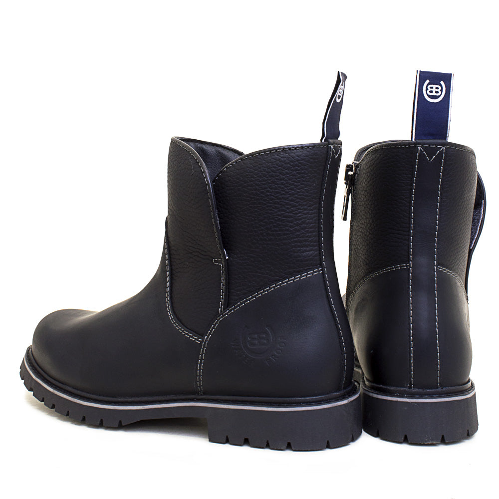 Quebec Waterproof Zip Up Ankle Boots - Black