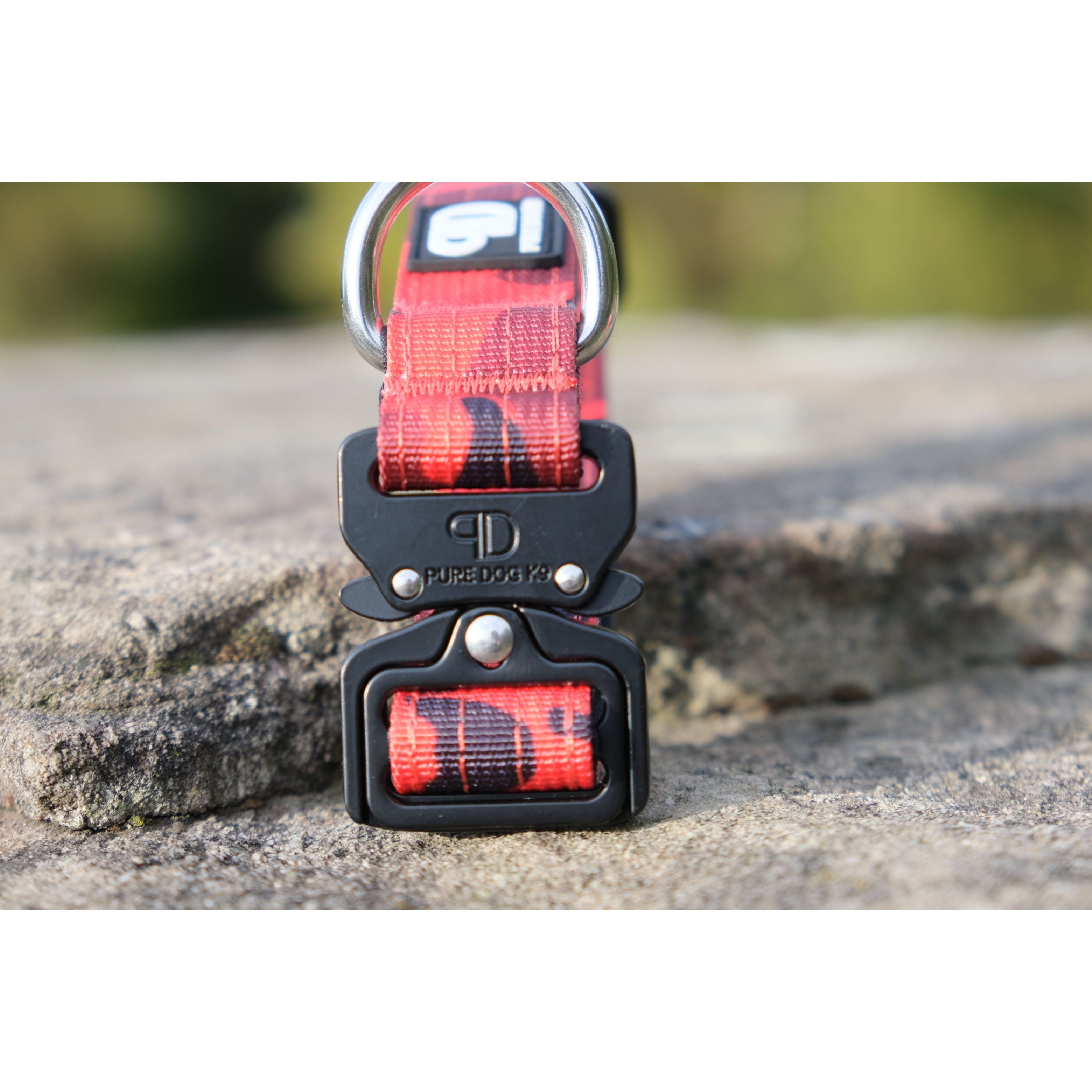 2.5cm Tactical Collar Red Camo Dog Supplies Nylon Nylon