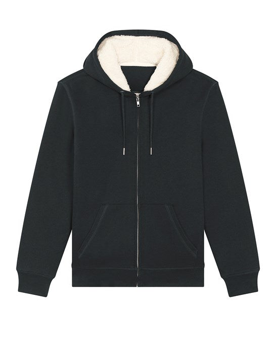 Organic Sherpa Zipped Hooded Sweatshirt: Unisex - - High-Quality </p>
