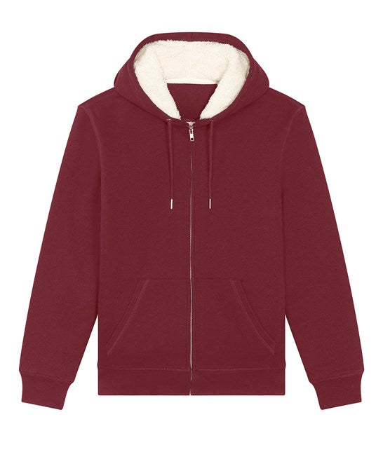 Organic Sherpa Zipped Hooded Sweatshirt: Unisex - - High-Quality </p>