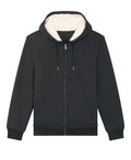 Organic Sherpa Zipped Hooded Sweatshirt: Unisex - - High-Quality </p>