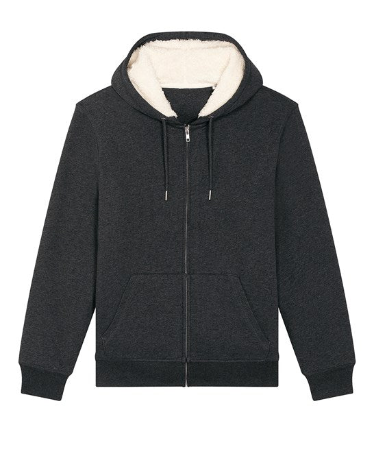 Organic Sherpa Zipped Hooded Sweatshirt: Unisex - - High-Quality </p>