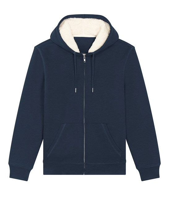 Organic Sherpa Zipped Hooded Sweatshirt: Unisex - - High-Quality </p>