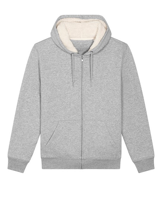 Organic Sherpa Zipped Hooded Sweatshirt: Unisex - - High-Quality </p>
