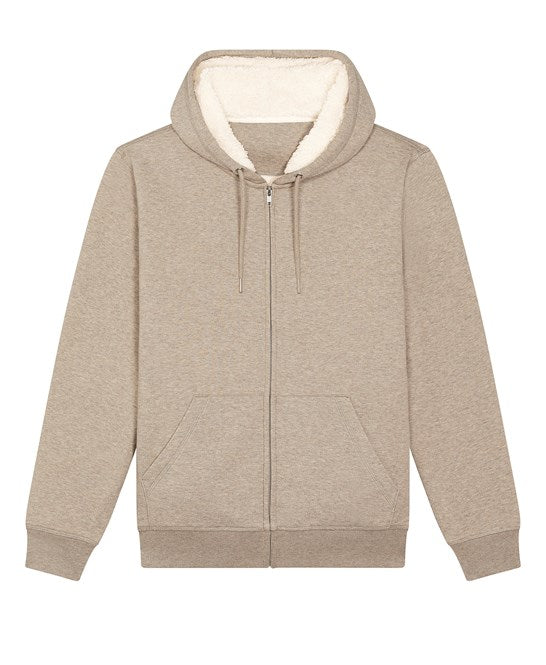 Organic Sherpa Zipped Hooded Sweatshirt: Unisex - - High-Quality </p>