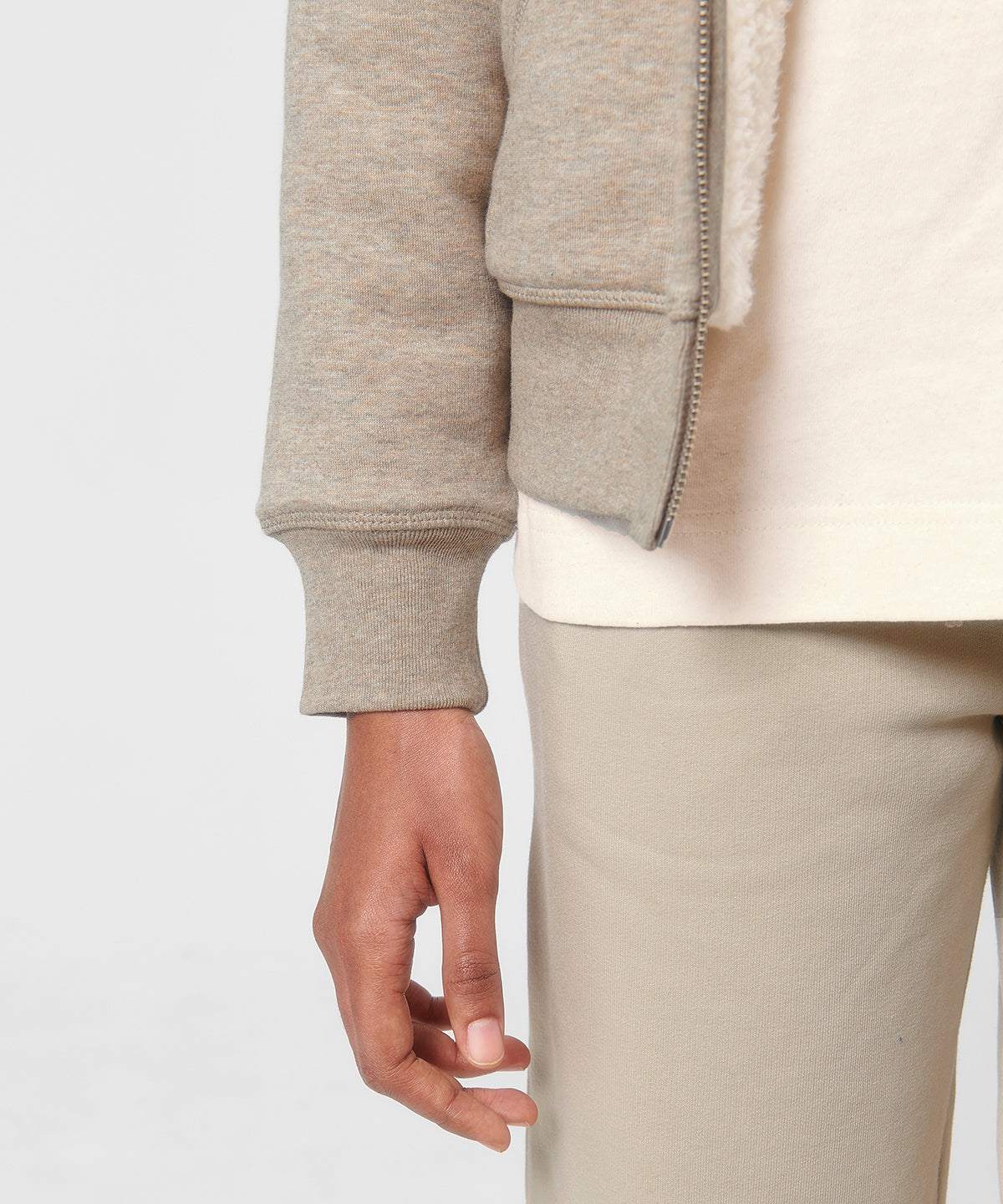 Organic Sherpa Zipped Hooded Sweatshirt: Unisex - - High-Quality </p>